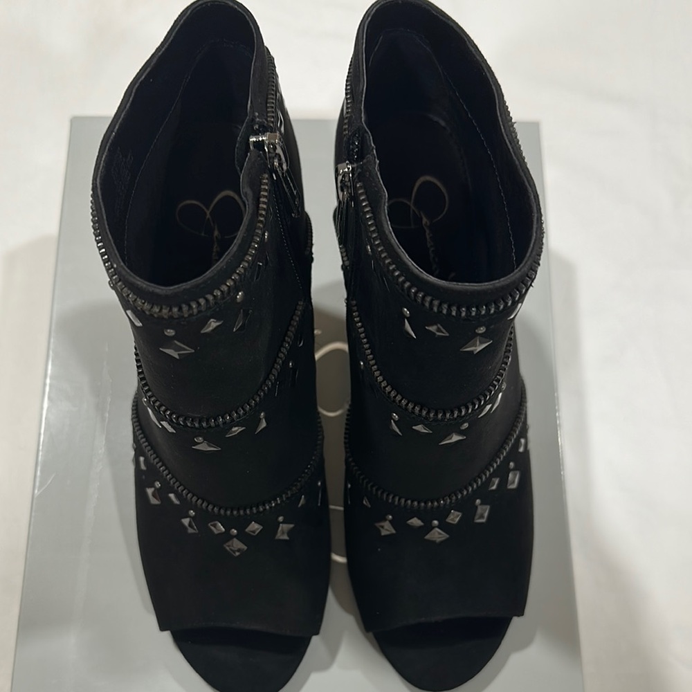 Jessica Simpson Black Studded Ankle Boots size 8M